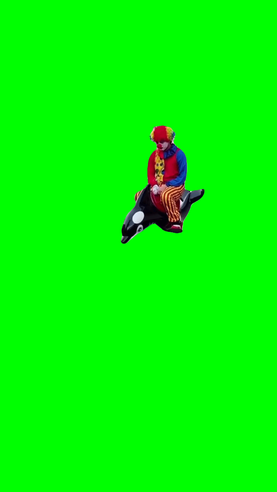 Sad Clown riding a dolphin Meme Green Screen