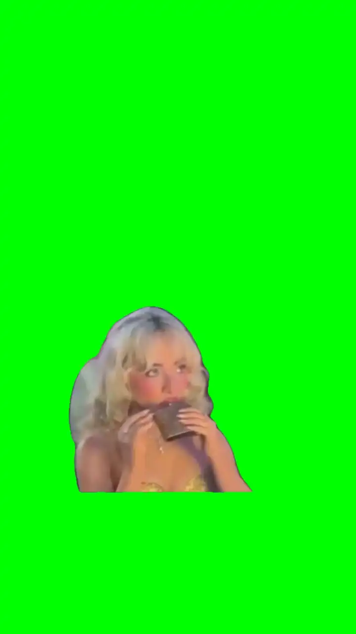 Serena taking a sip green screen