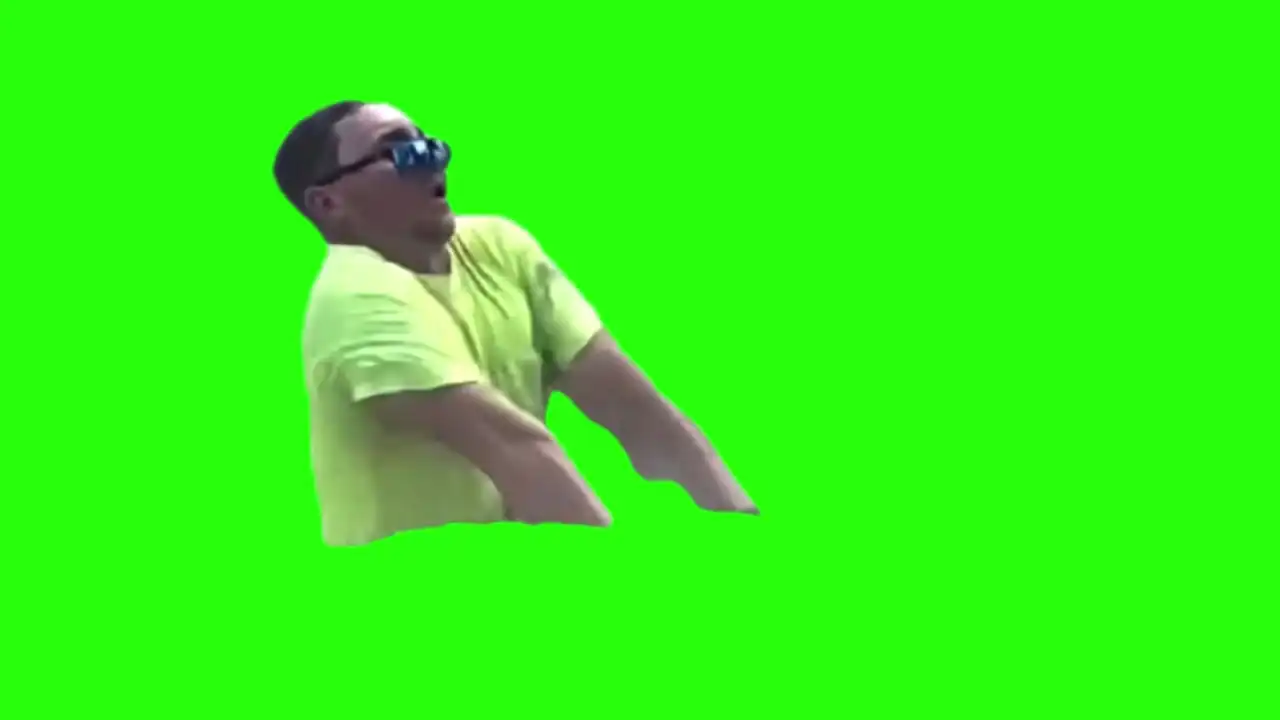 shaking man meme Green screen