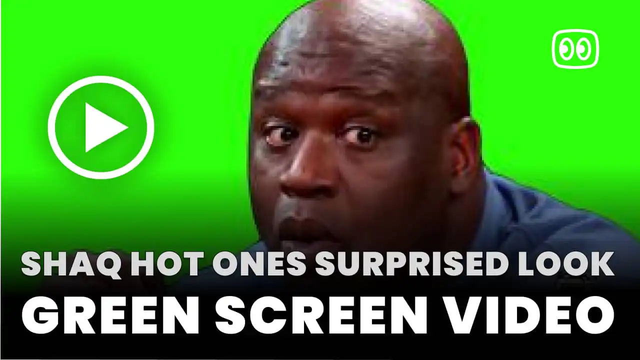 Shaq hot ones surprised look Green Screen