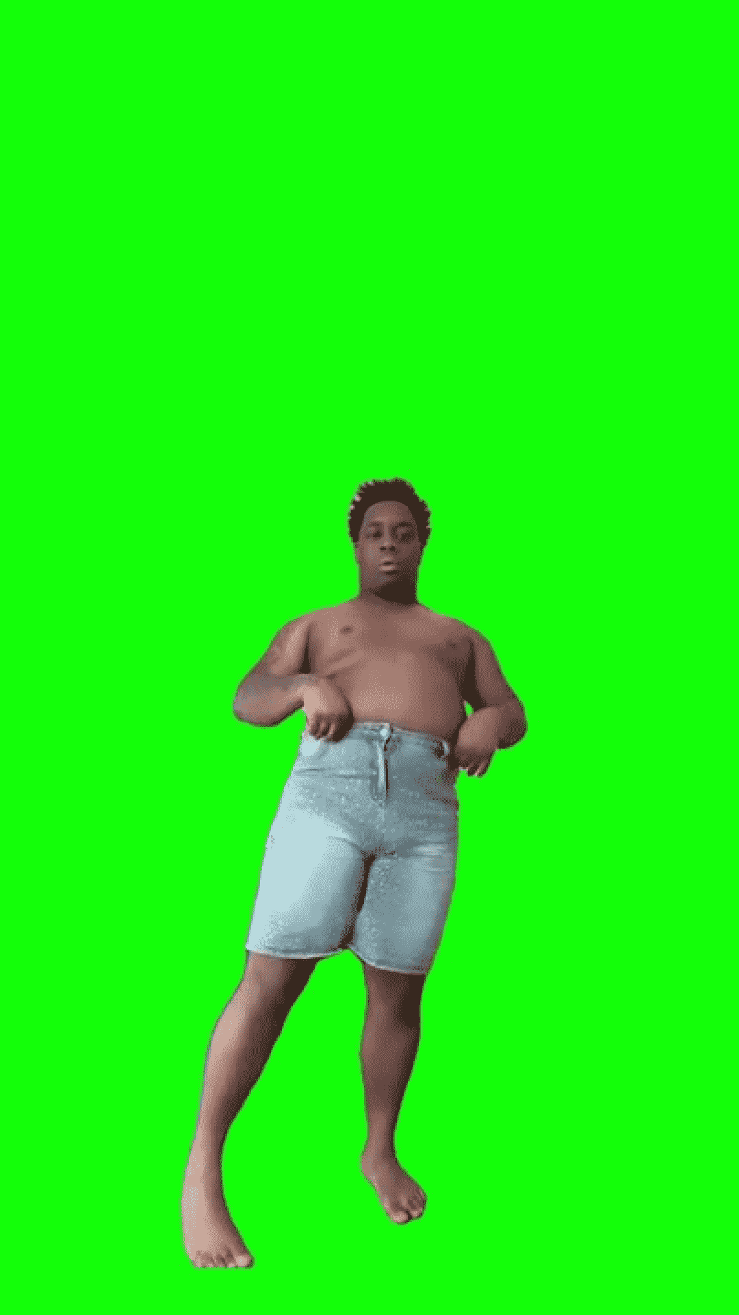 Shirtless Man Dancing Meme Green Screen