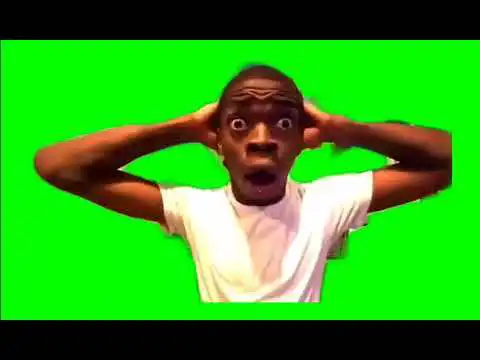 Shocked black guy green screen