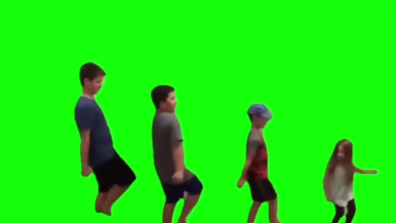 Siblings Dancing meme green screen