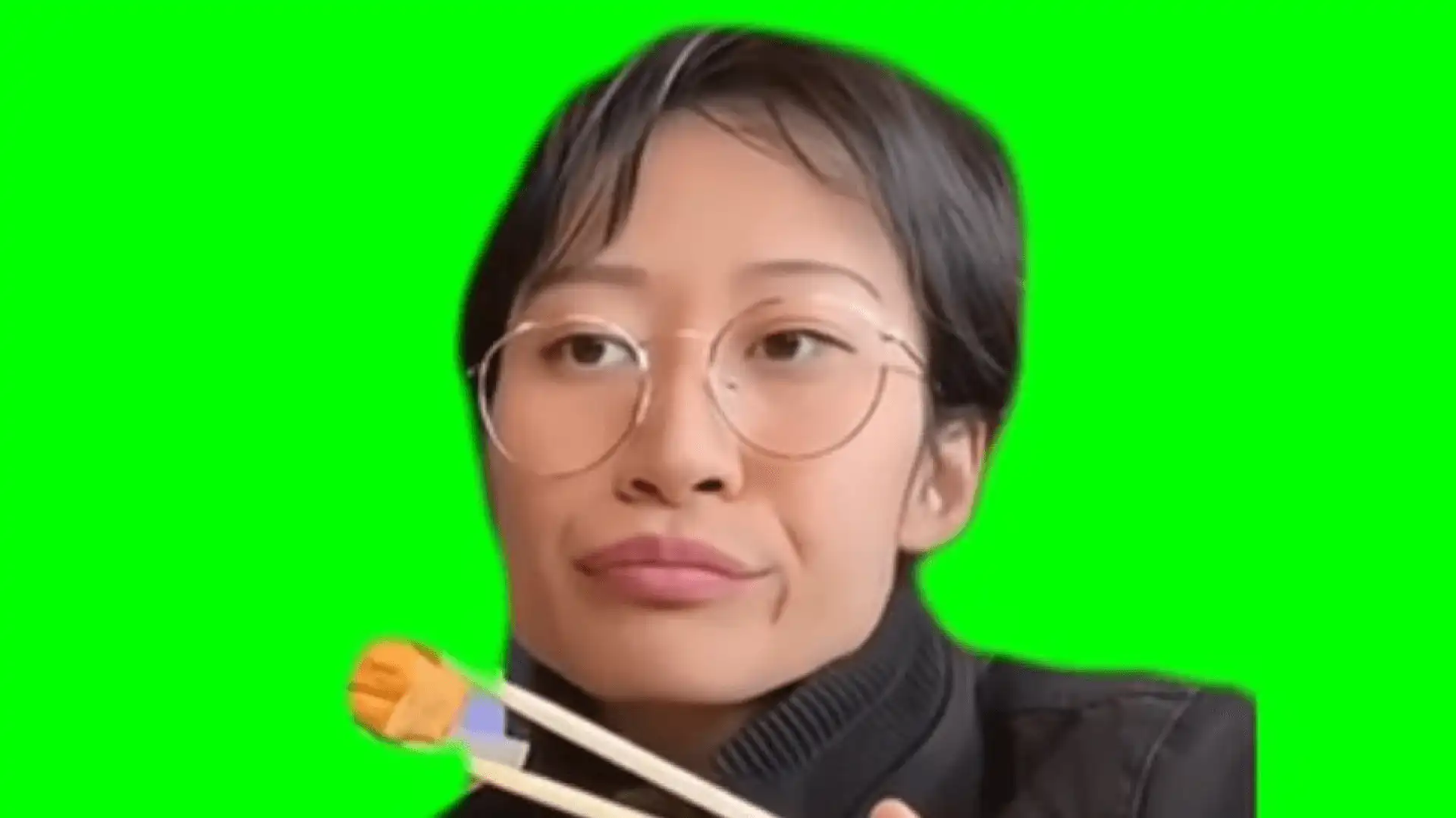 Side eye meme green screen