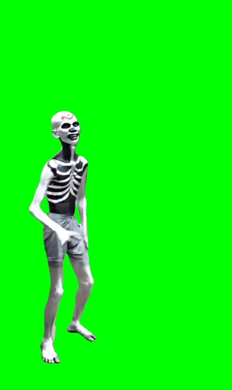 Skeleton dance Meme Green Screen