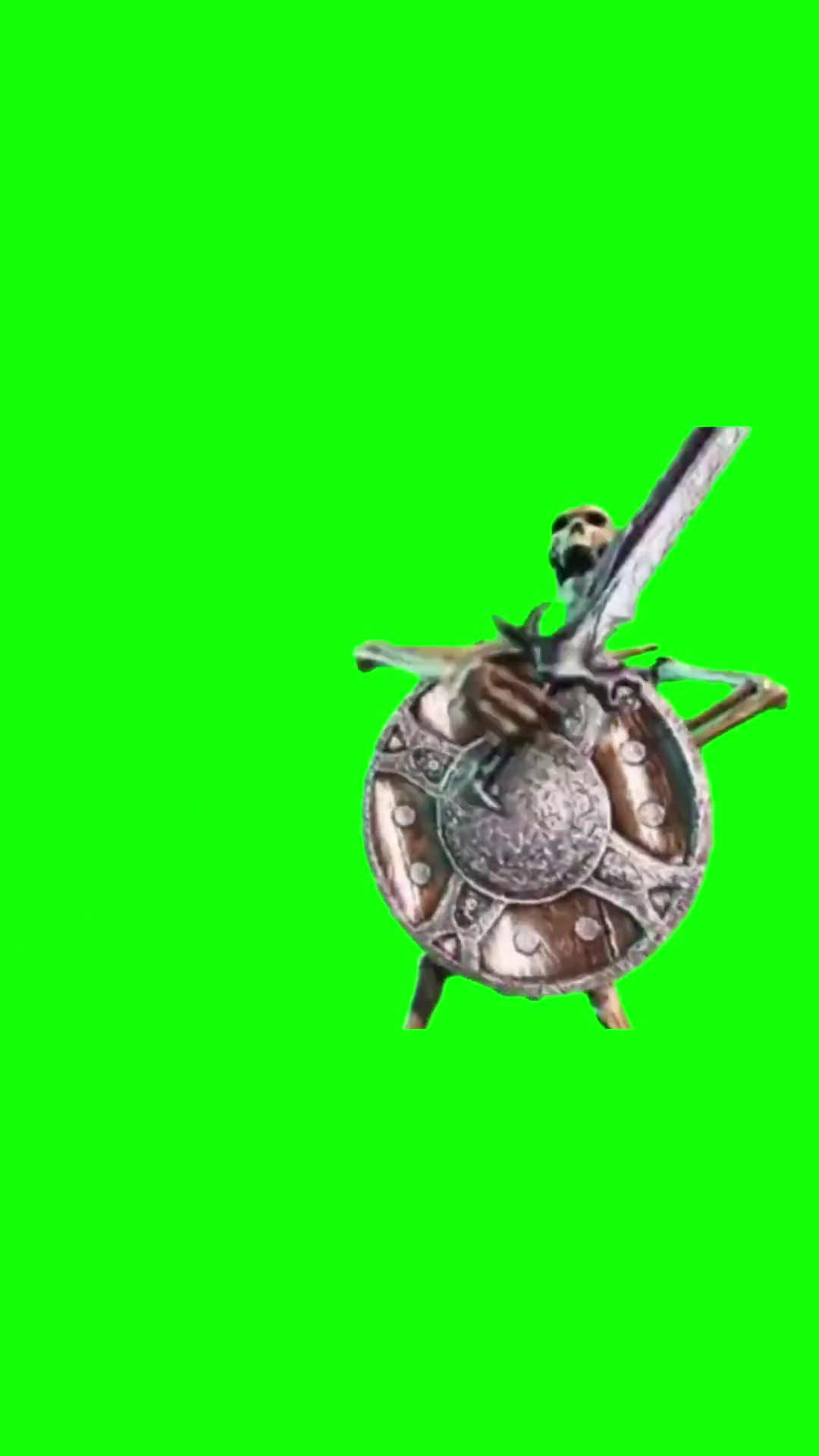 Skeleton shield Green Screen Meme