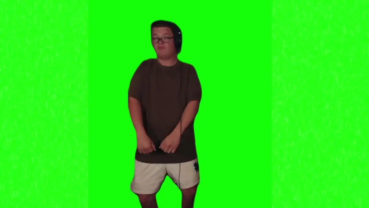 Sketch dancing to beat meme green screen