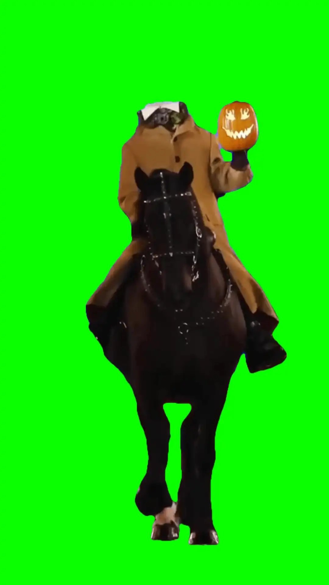 Sleepy hollow on horse green screen