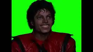 Smilling Michael Jackson Eating Popcorn Green Screen