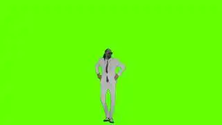 Snoop Dogg In White Coat Dancing Green Screen