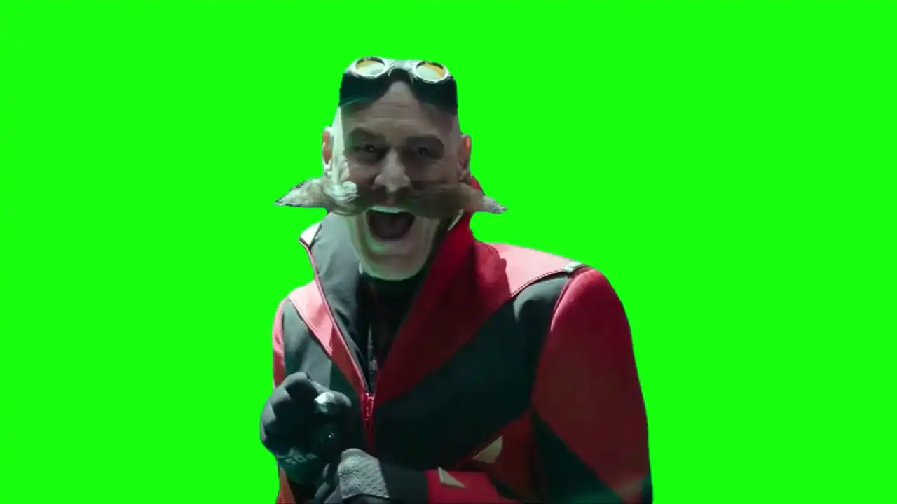 sonic the hedgehog 2 dr robotnik laughs meme Green Screen