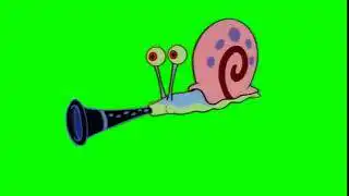 SpongeBob Gary Playing Clarinet Green Screen