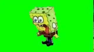 Spongebob Panting Green Screen