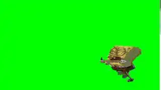 Spongebob Pushing Green Screen