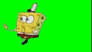 Spongebob Walking Carefully Green Screen