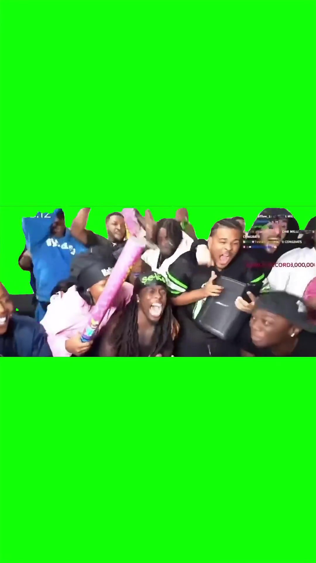 Squad celebrating Green Screen Meme