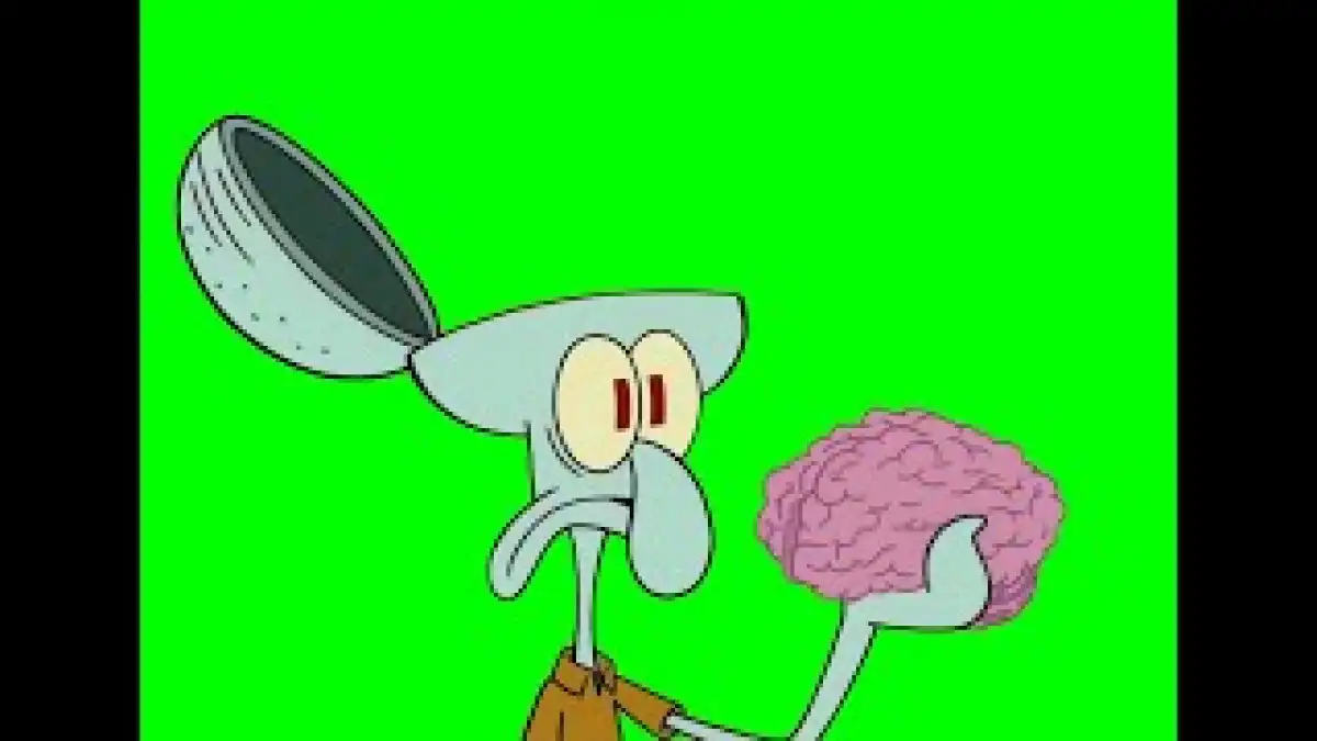 Squidward Erases His Brain Green Screen