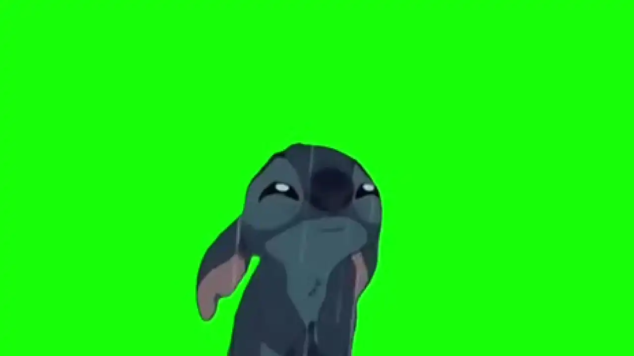 Stitch sad meme Green Screen