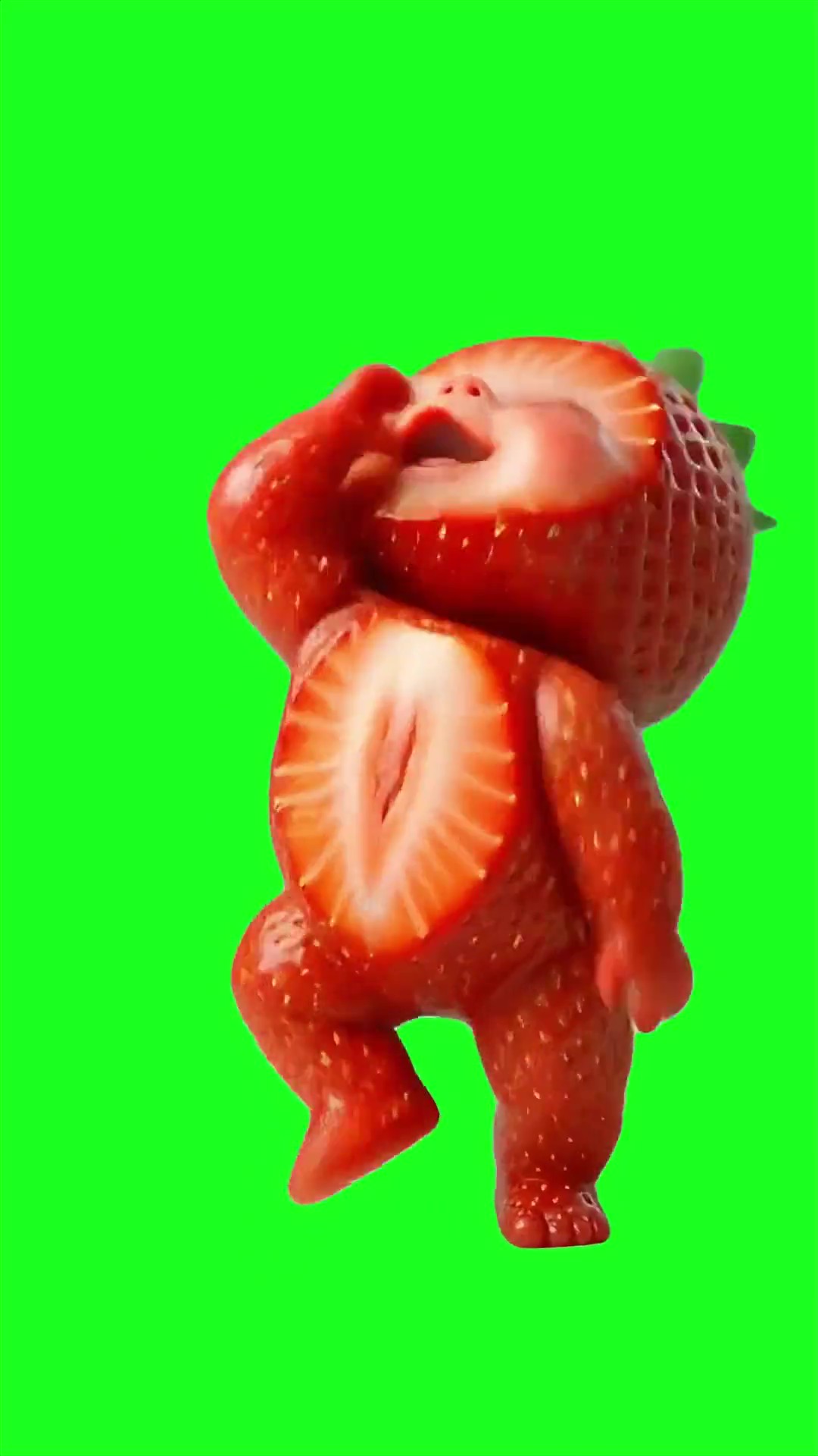 Strawberry dancing to treme popozao Green Green Screen