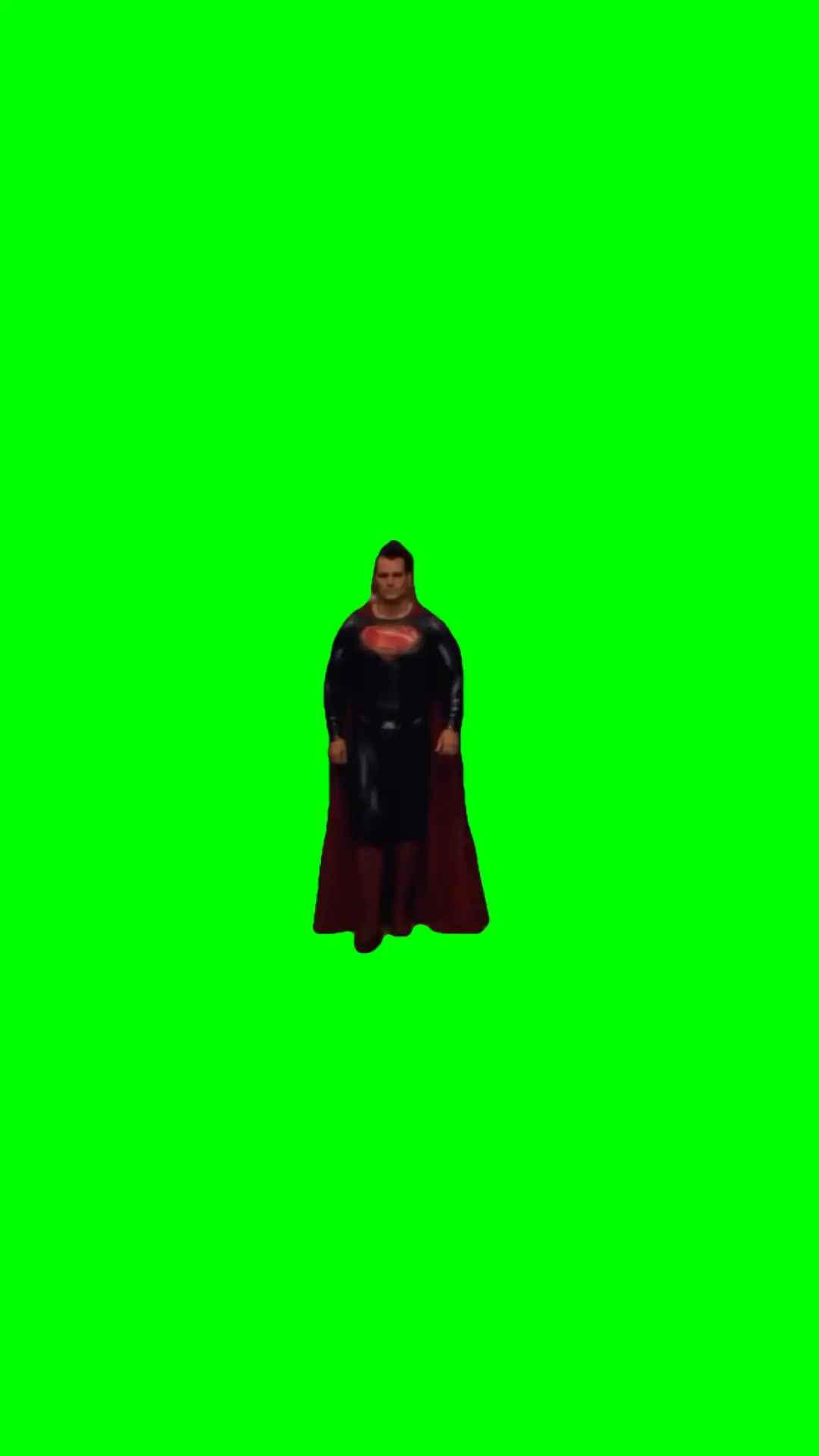 Superman walking in green screen