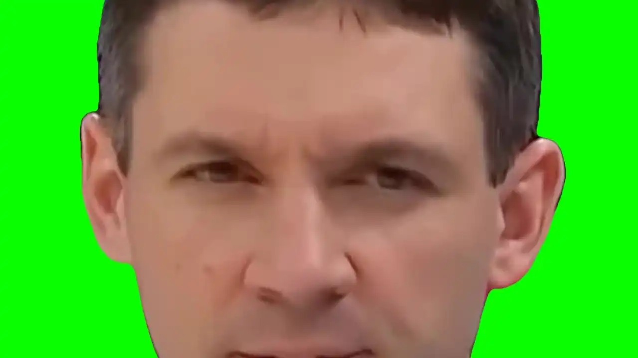 Suspicious man Green screen