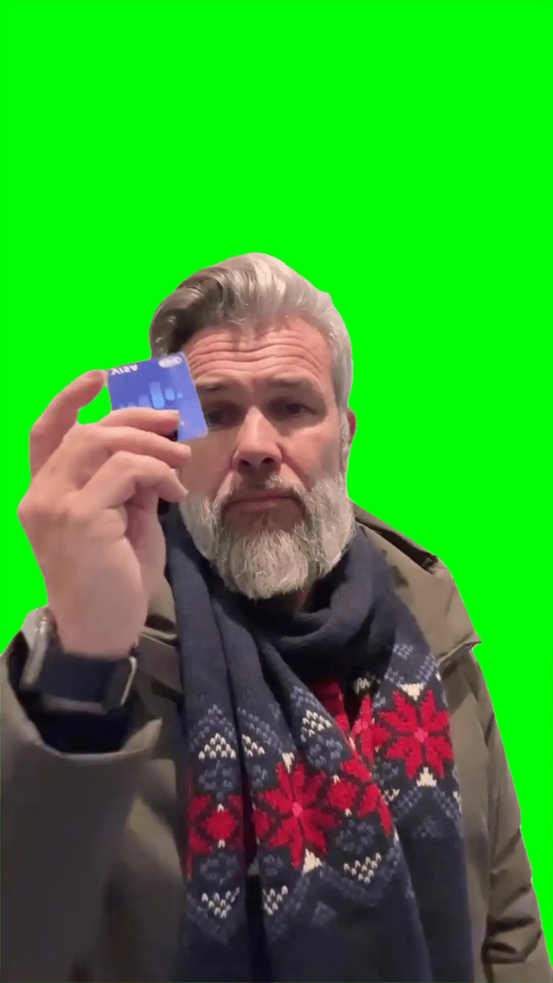 Swiping Card Jinggle bell meme green screen