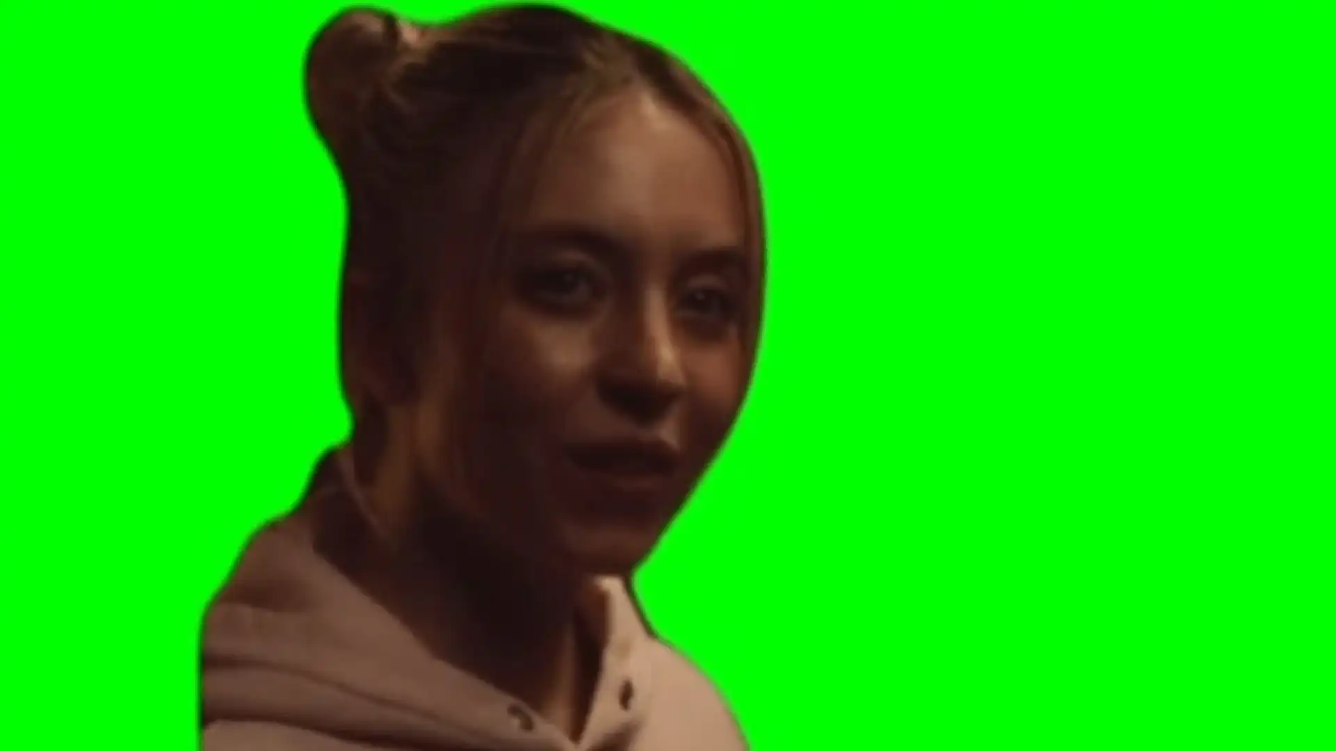Sydney Seeeney Shocked meme Green Screen