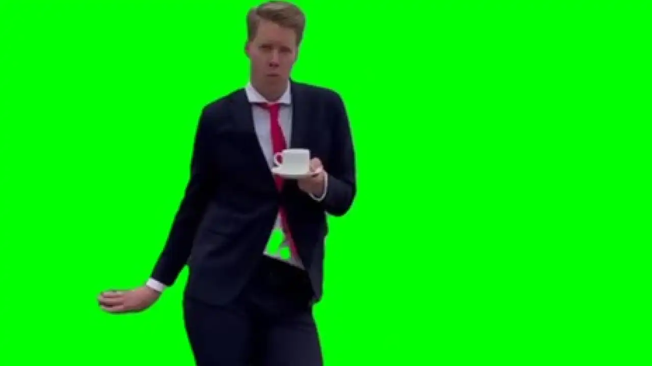 Tea time meme green screen