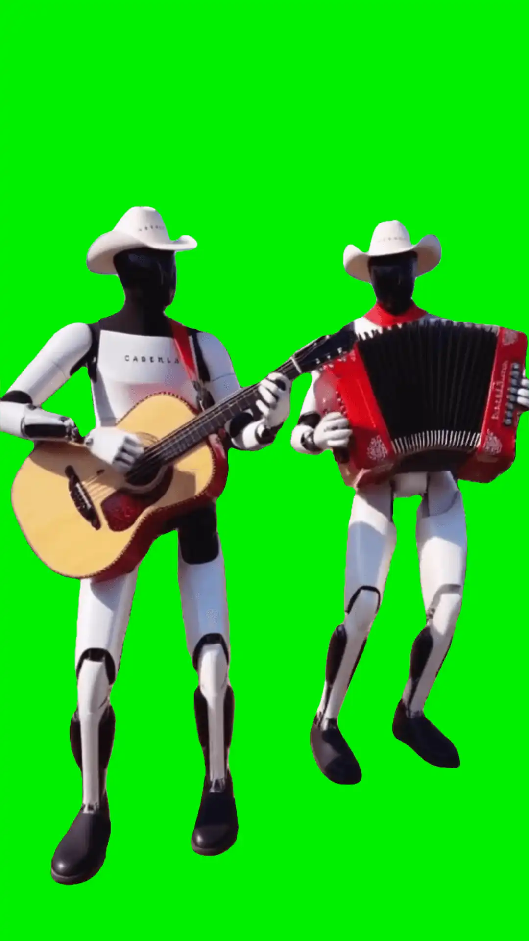 Tesla Robots playing green screen
