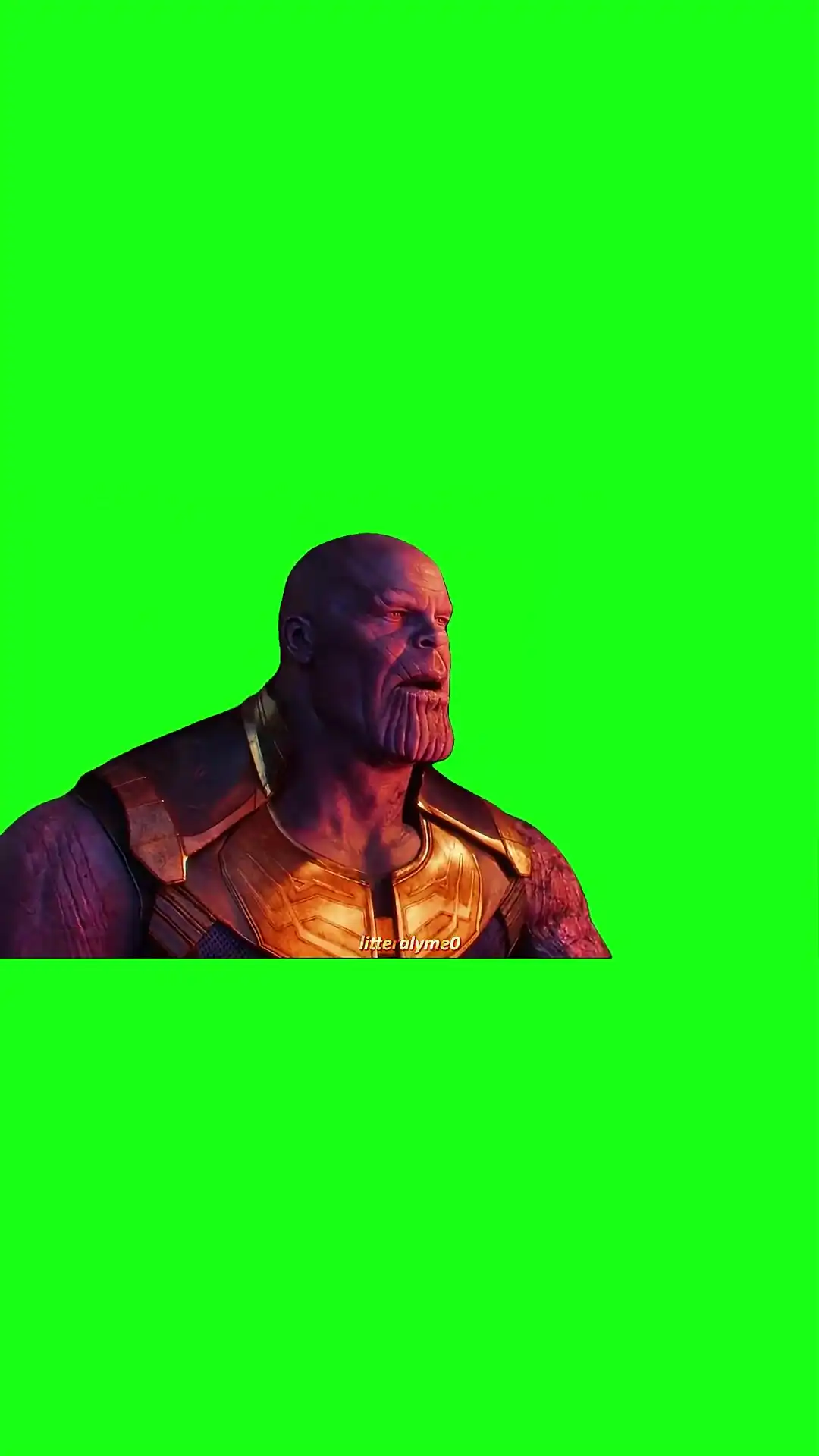 Thanos sits down Green Screen Meme