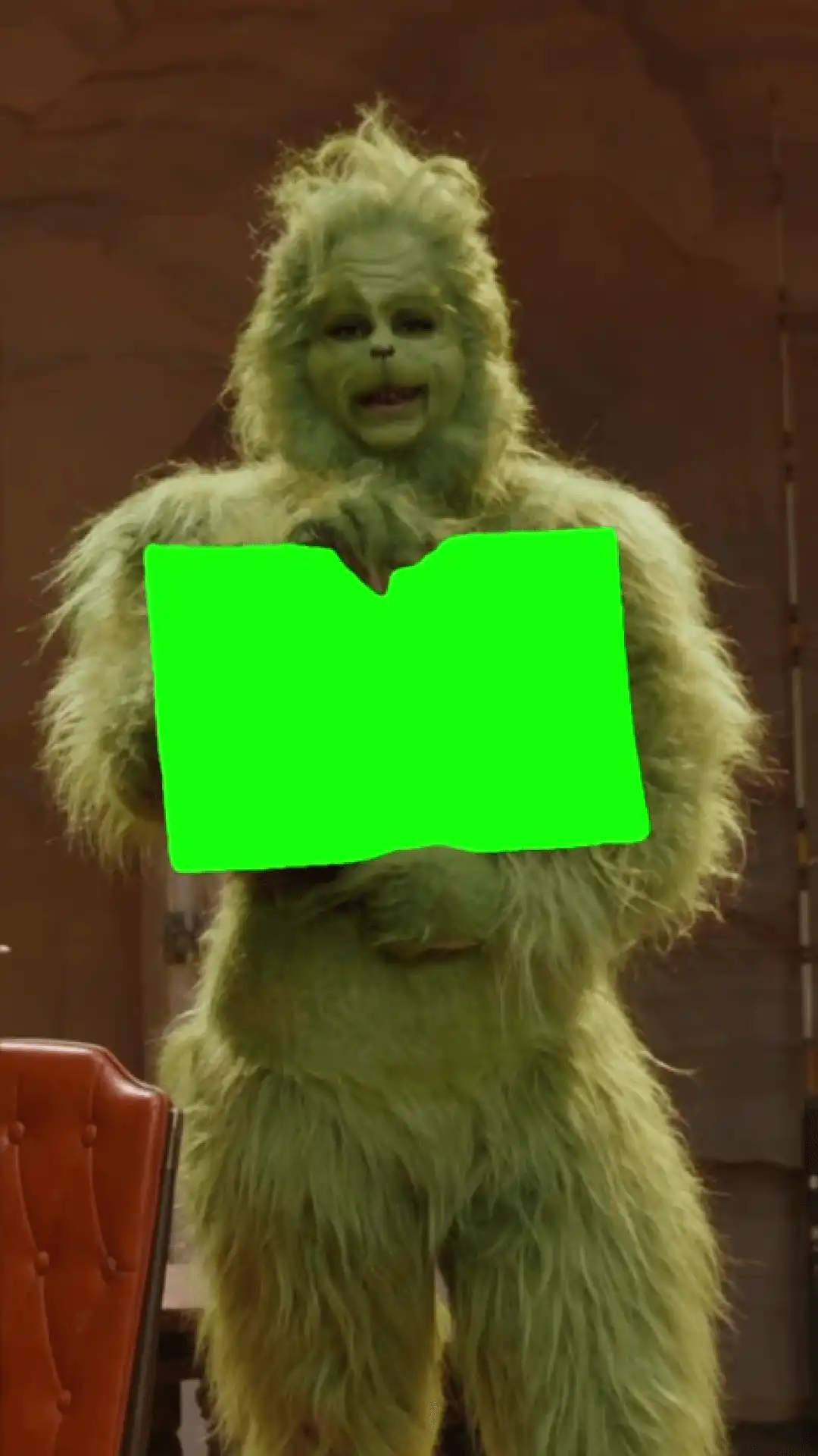 The Grinch with Custom Sign green screen
