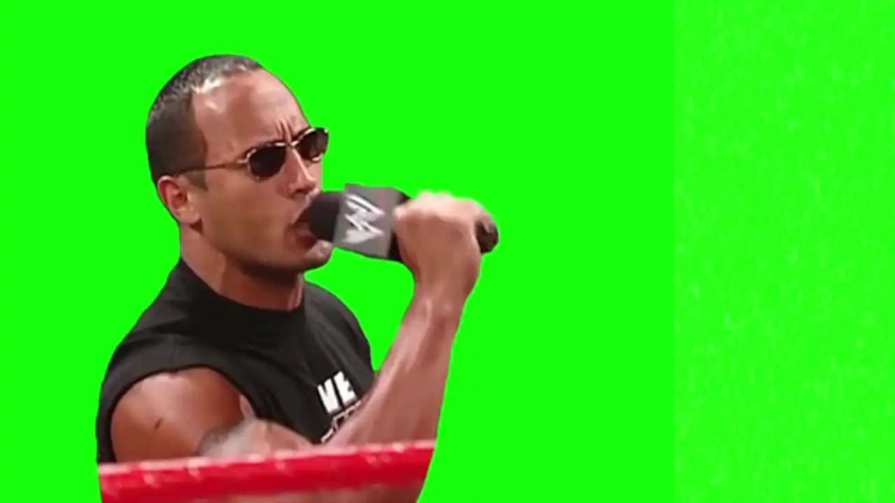The Rock Shut up Bitch meme green screen