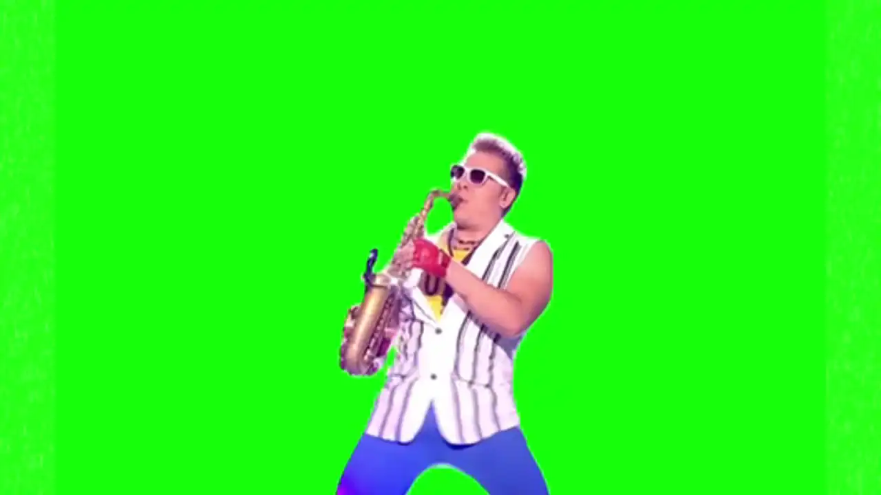 The saxophone guy meme green screen