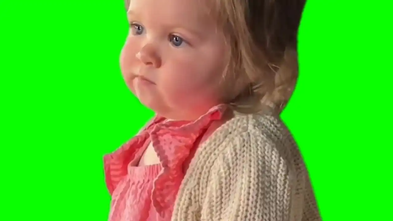 Thinking baby green screen