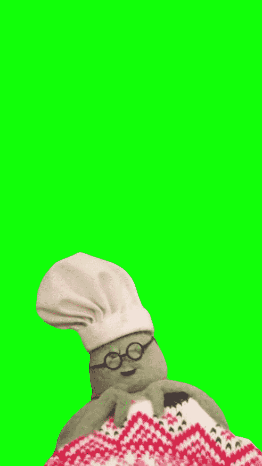 Tiny chef sleeping meme green screen