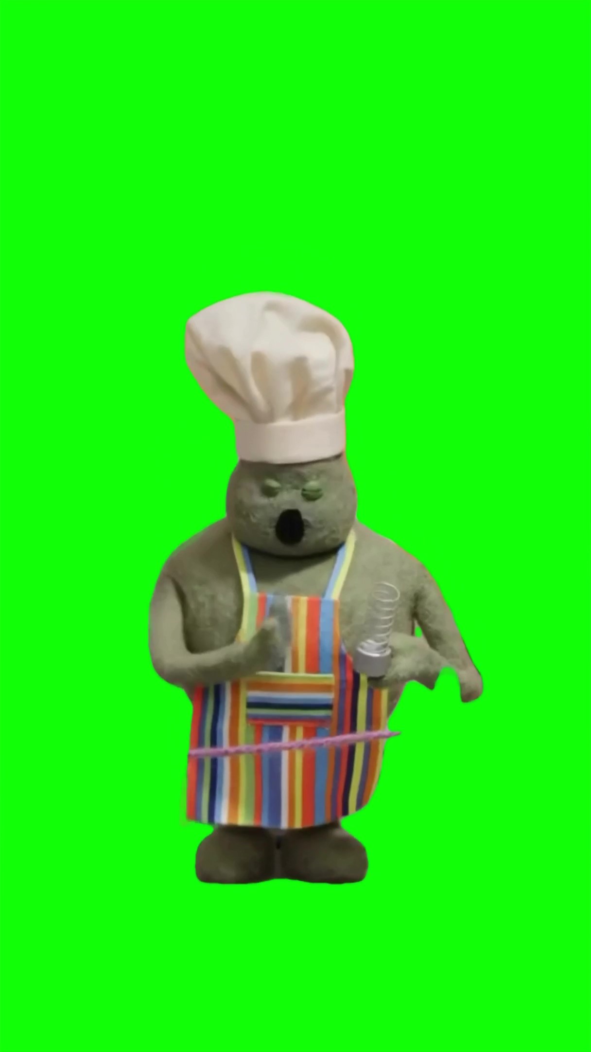 Tiny cheff screaming I won Green Screen