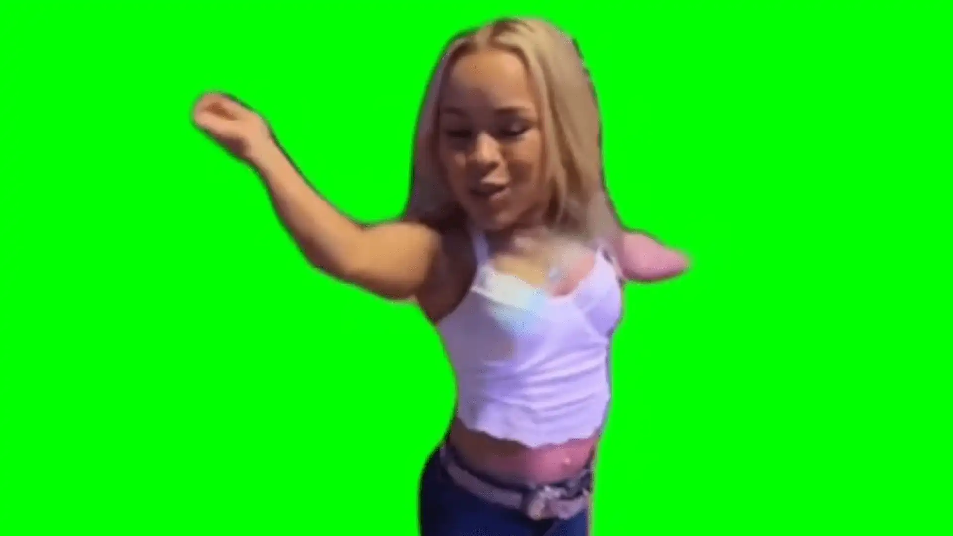Tiny human dancing meme green screen