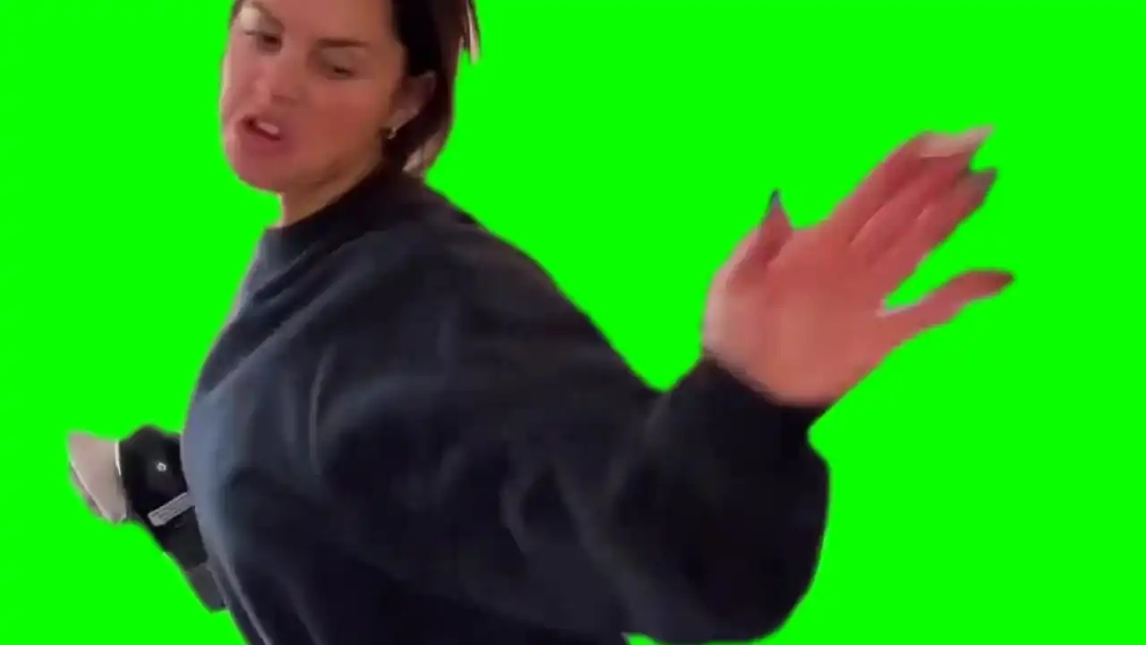 To the window to the wall dance green screen