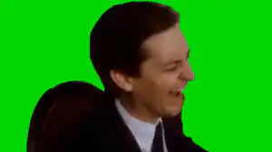 Tobey Maguire Laugh Green Screen
