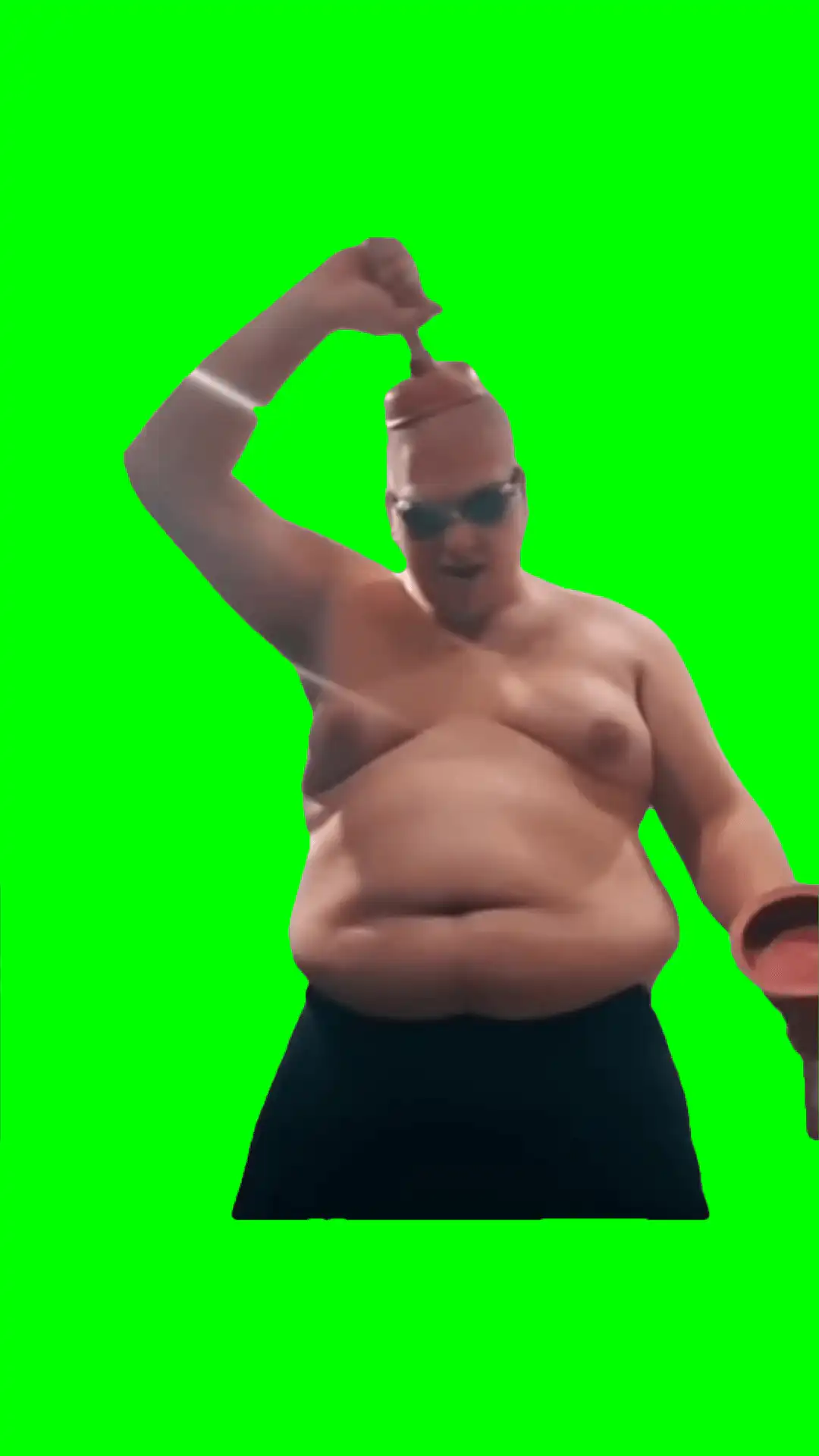 Toilet plunger sound making meme greens screen