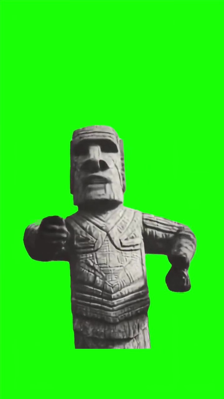 Totem Moyai dancing Green Screen