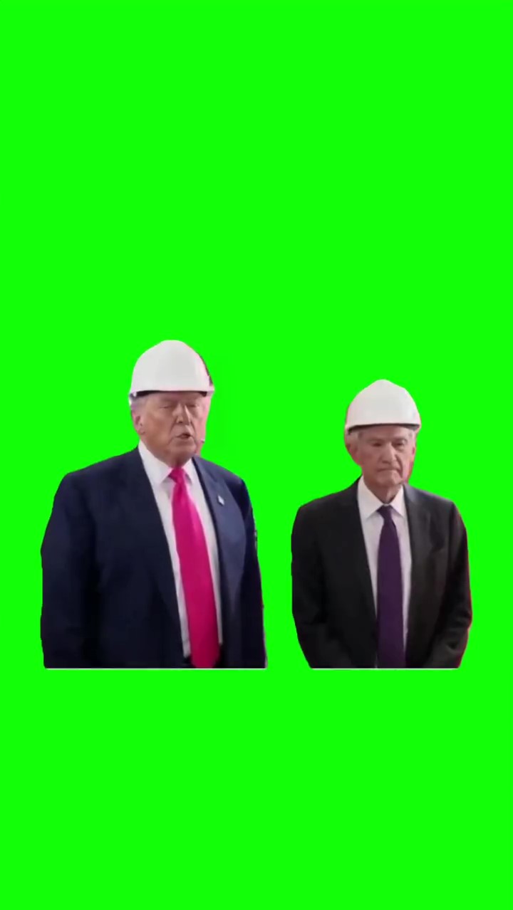 Trump and Powell clash over federal renovations costs Meme Green screen