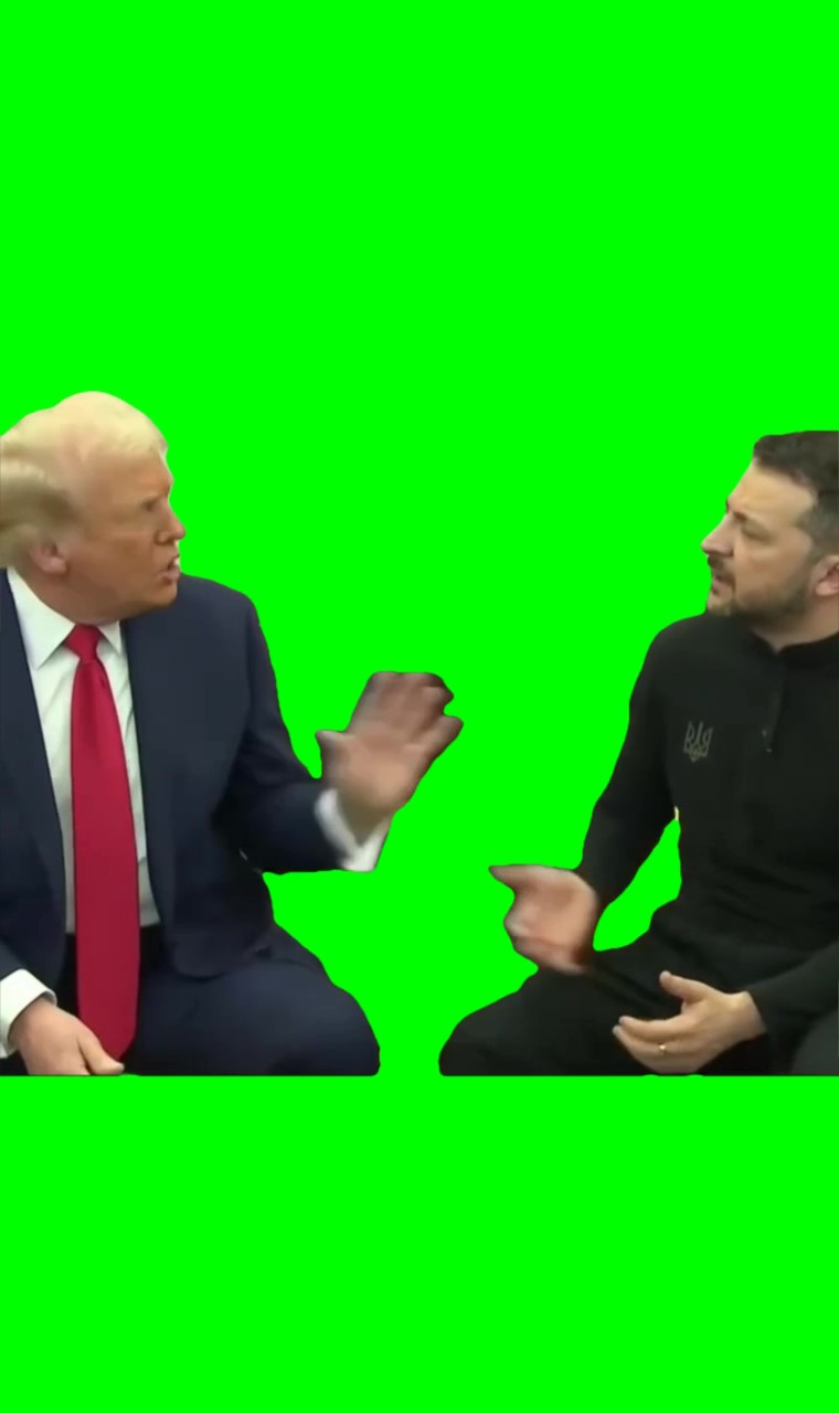 Trump and zelenskiy arguing Meme Green Screen