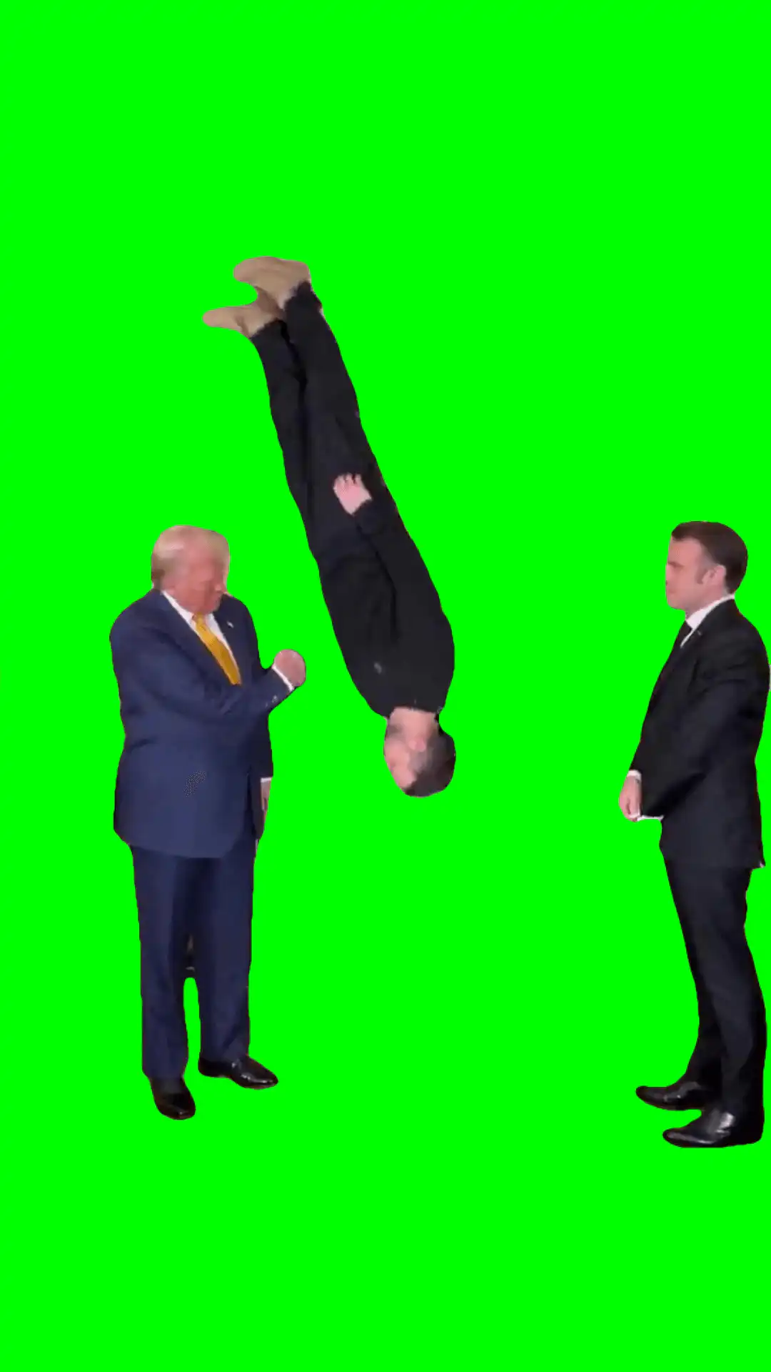 Trump and Zelenskiy Handshake green screen
