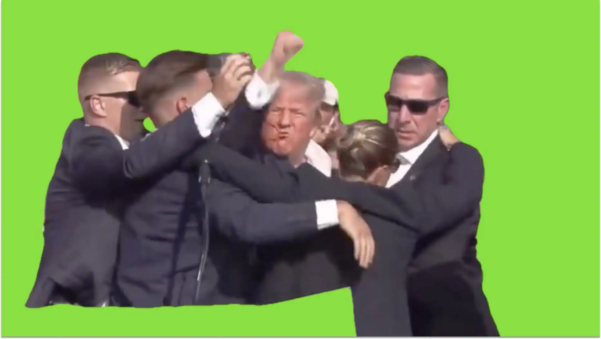 trump fight fight fight green screen