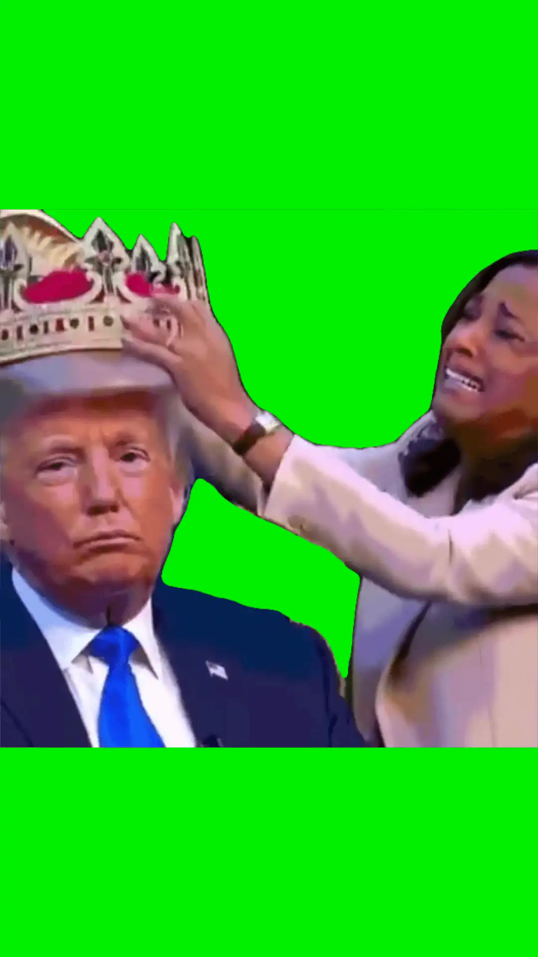 Trump gets crowned green screen