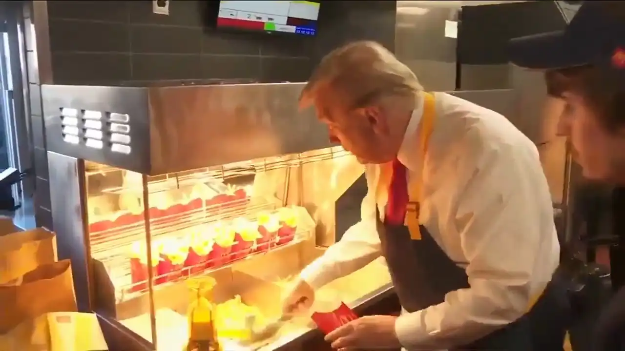 Trump serving fries