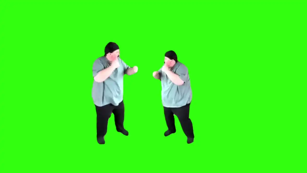 Two guys boxing meme green screen