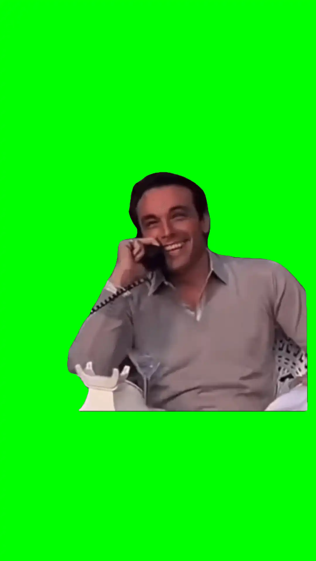 Two men on the phone meme green screen