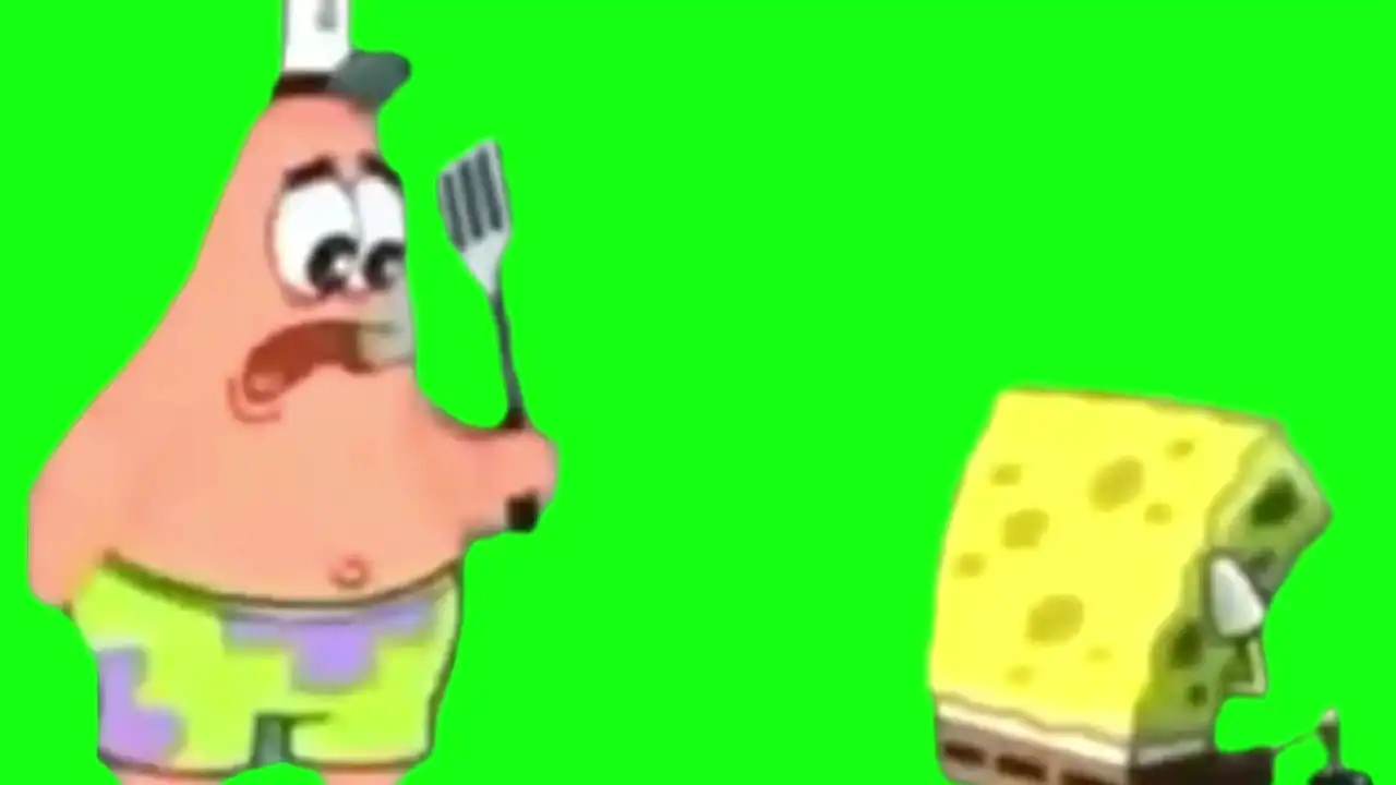 uh spongebob tf is wrong with you meme green screen